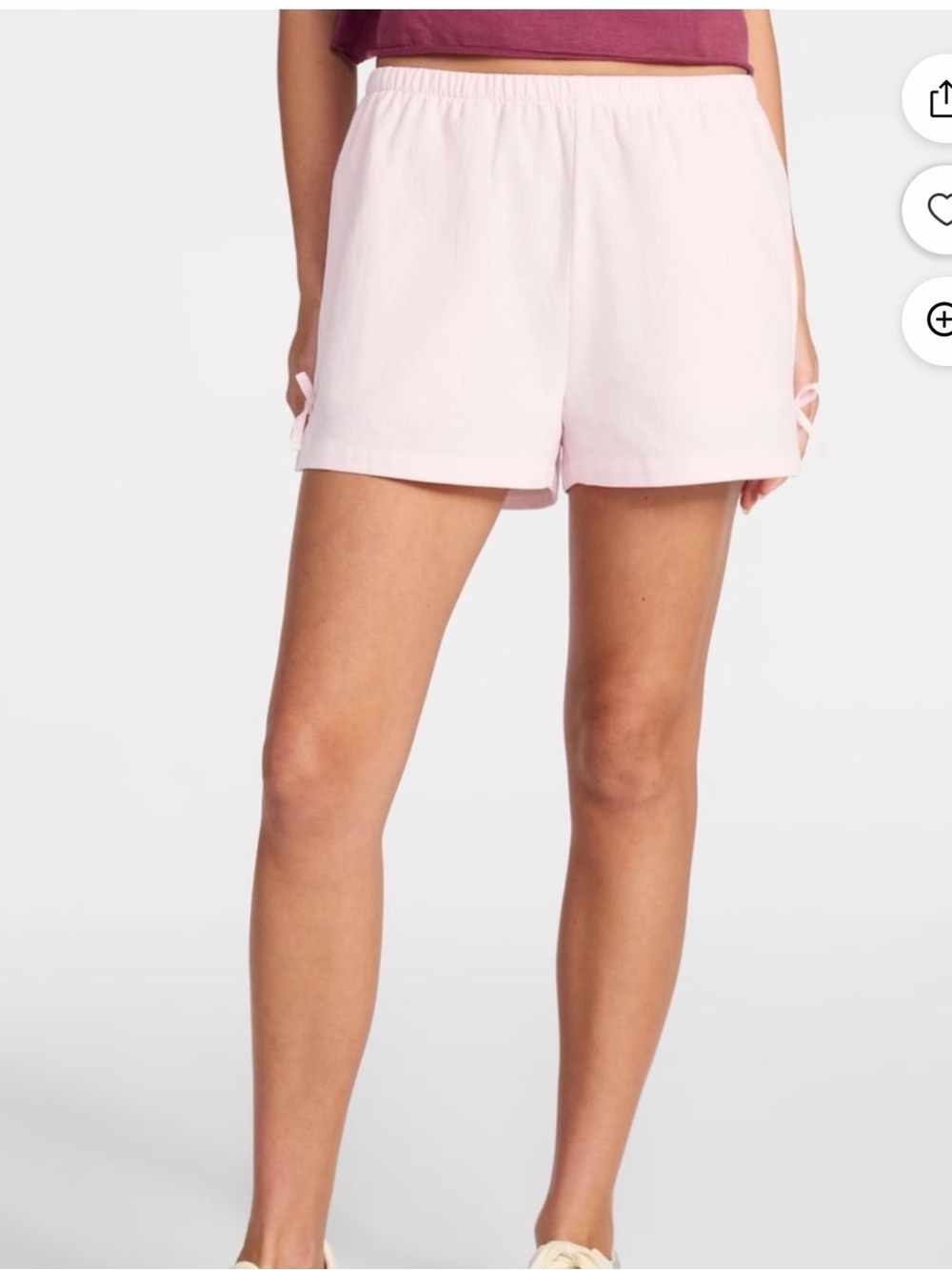 No Boundaries Cotton Pull-On Shorts with Side Bows, Women's size xxs